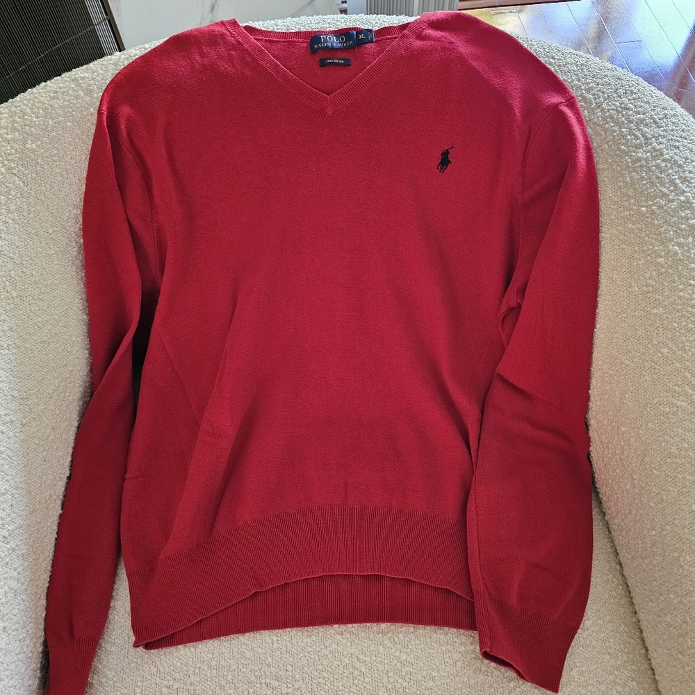 $115 Polo Ralph Lauren Men's Cotton Sweater Red Size XL